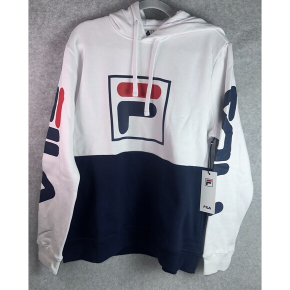Fila Other - FILA Unisex Hoodie Sweatshirt M Big Pullover 3 Color White Red and Blue New